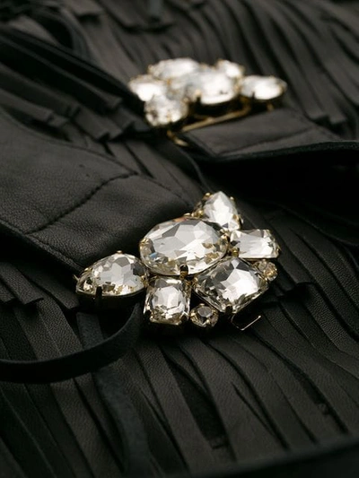 Shop Cavalli Class Fringed Mini Dress In Black