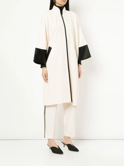 Shop Layeur Oversize Single Breasted Coat - Neutrals
