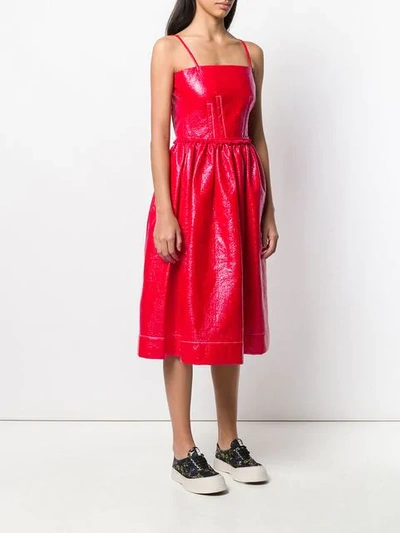 Shop Marni Ruched Party Dress In Red