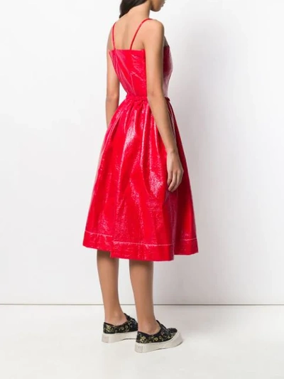 Shop Marni Ruched Party Dress In Red