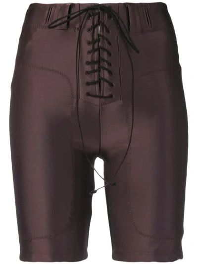 Shop Ben Taverniti Unravel Project Lace-up Cycling Shorts In Brown