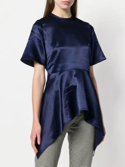 Shop Sid Neigum Asymmetric Hem Blouse In Blue