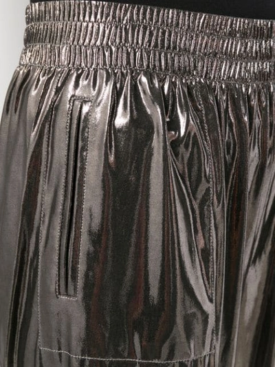 Shop Norma Kamali Metallic Cropped Trousers