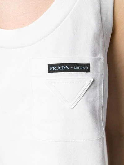 Shop Prada Bow Detail Top In White