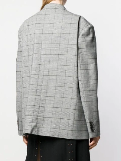 Shop Balenciaga Checked Single Breasted Jacket In Black