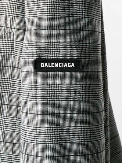 Shop Balenciaga Checked Single Breasted Jacket In Black