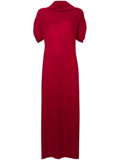 Shop Ben Taverniti Unravel Project Cashmere Knitted Long Dress In Red