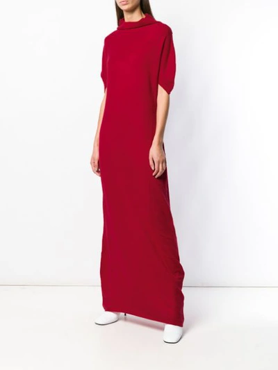 Ben Taverniti Unravel Project Cashmere Knitted Long Dress In Red