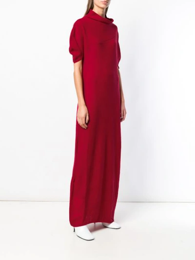 Shop Ben Taverniti Unravel Project Cashmere Knitted Long Dress In Red