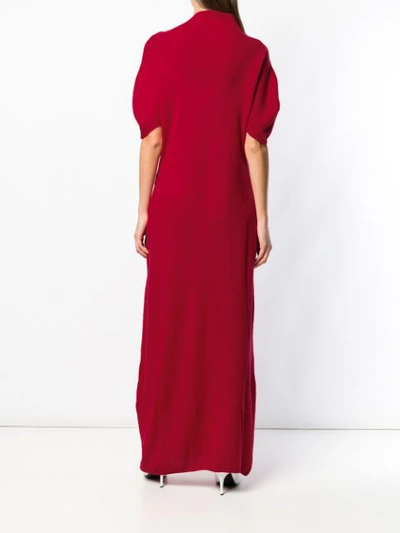 Ben Taverniti Unravel Project Cashmere Knitted Long Dress In Red