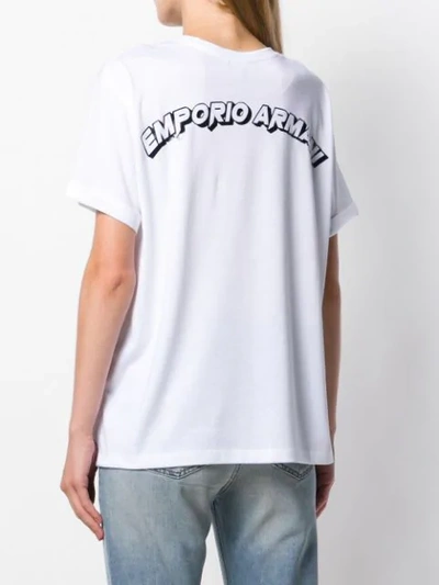 Shop Emporio Armani A Print T-shirt In White