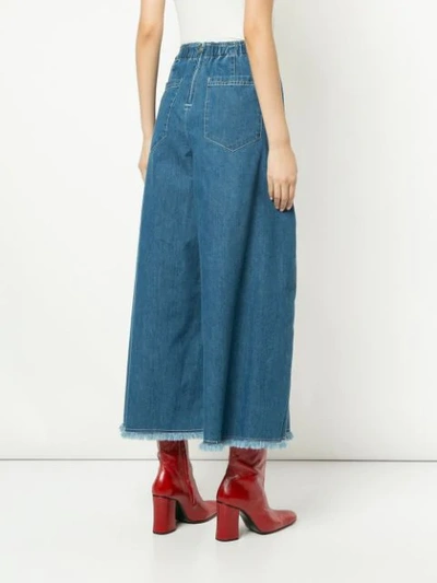 Shop Frei Ea Wide Leg Skirt Jeans In Blue