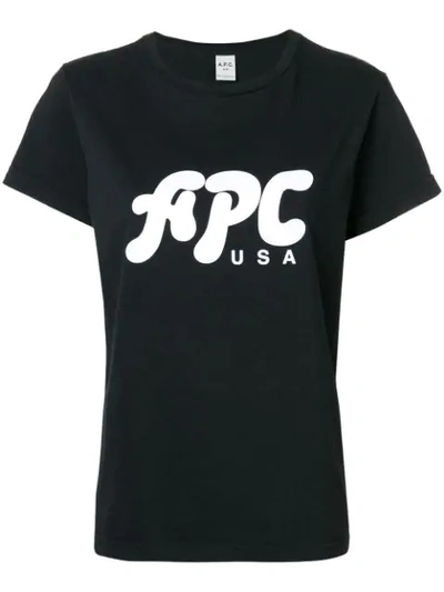 Shop Apc Logo Print T In Black