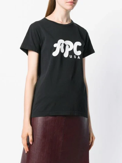 Shop Apc Logo Print T In Black