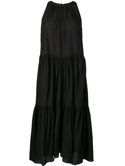 Shop Neul Sleeveless Tiered Ruched Dress In Black
