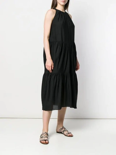 Shop Neul Sleeveless Tiered Ruched Dress In Black