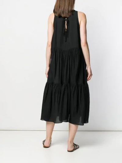 Shop Neul Sleeveless Tiered Ruched Dress In Black