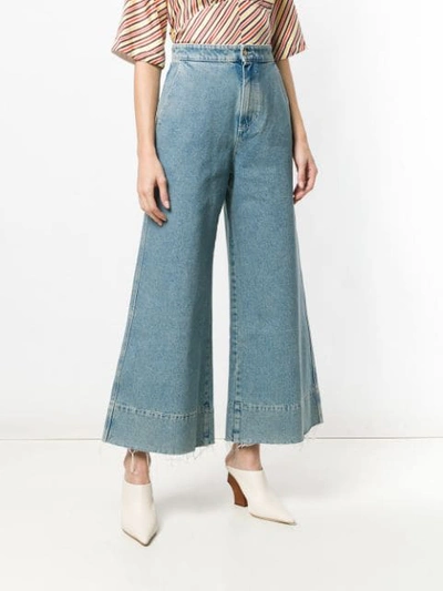 Shop Loewe Wide Leg Jeans In Blue