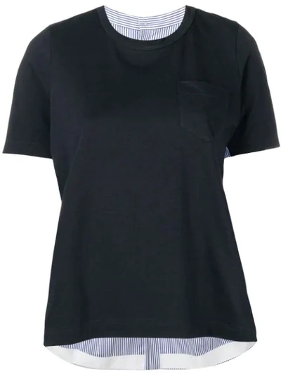 Shop Sacai Hybrid T-shirt In Blue