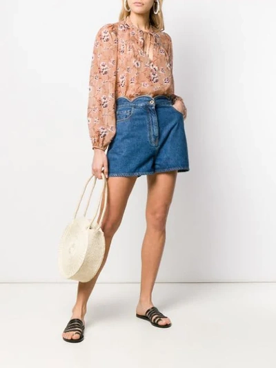 Shop Ulla Johnson Bohemian Floral Blouse In Neutrals