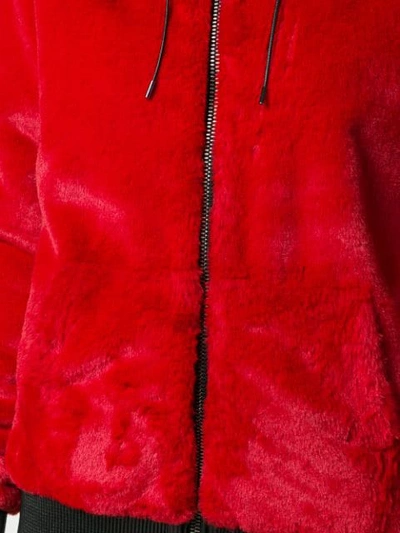 Shop Tom Ford Fur Zip Hoodie In Red