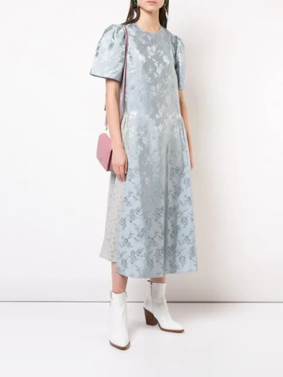 Shop Stella Mccartney Jacquard Midi Dress In Blue