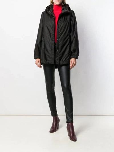Shop Simonetta Ravizza Long Sleeve Hooded Fur Coat In Brown