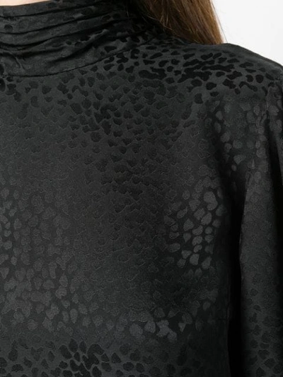 Shop Saint Laurent Neck-tied Long Sleeve Blouse In Black