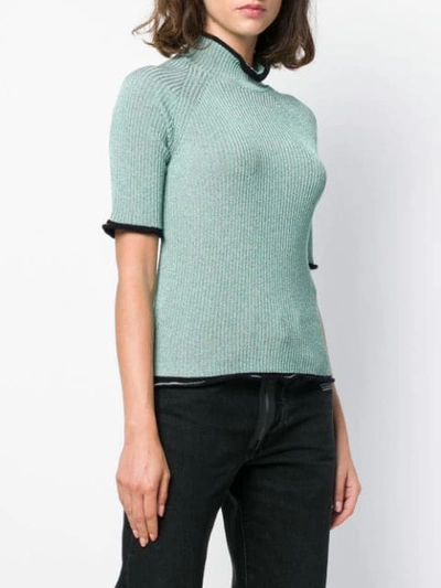Shop Golden Goose Ribbed Frill In Green