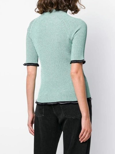 Shop Golden Goose Ribbed Frill In Green