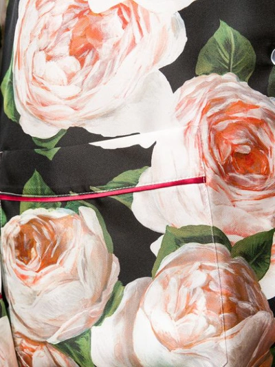 Shop Dolce & Gabbana Rose Print Blouse In Black