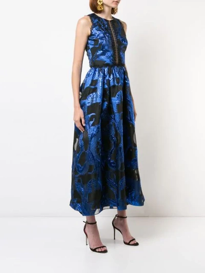 Shop Marchesa Notte Cut-out Detailed Dress In Blue