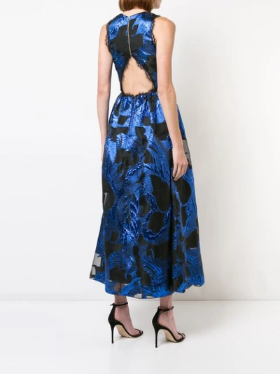 Shop Marchesa Notte Cut-out Detailed Dress In Blue