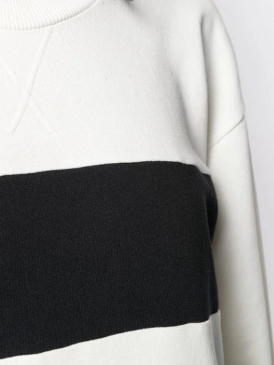 Shop Mm6 Maison Margiela Letter Sweatshirt In 101 Black & White