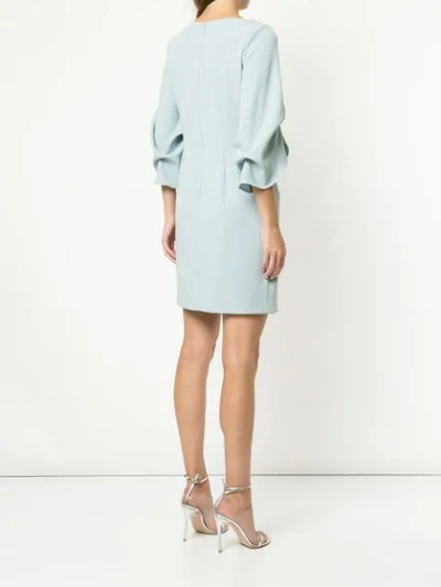 Shop Alberto Makali Ruffled Sleeve Dress - Blue