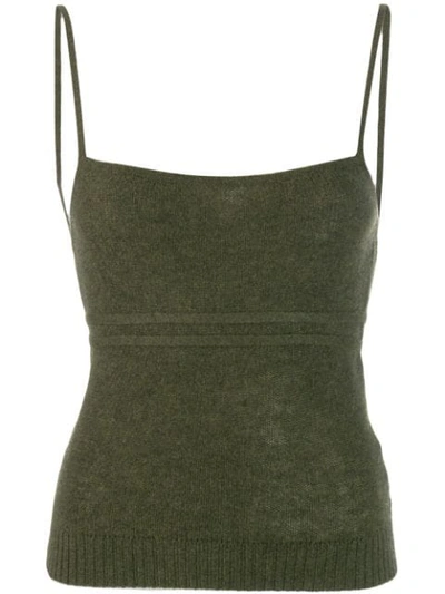 Shop Khaite Cashmere Fitted Camisole In Green