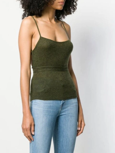 Shop Khaite Cashmere Fitted Camisole In Green