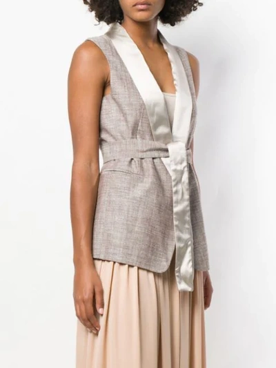 Shop Fabiana Filippi Shawl Lapel Waistcoat In Neutrals