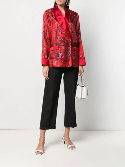 Shop F.r.s For Restless Sleepers Blossom Print Satin Shirt In Red