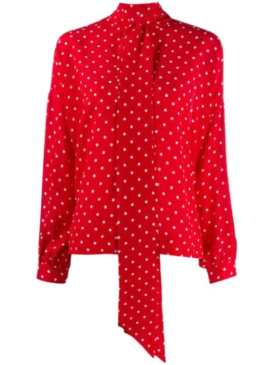 Shop Balenciaga Polka Dot Vareuse In Red