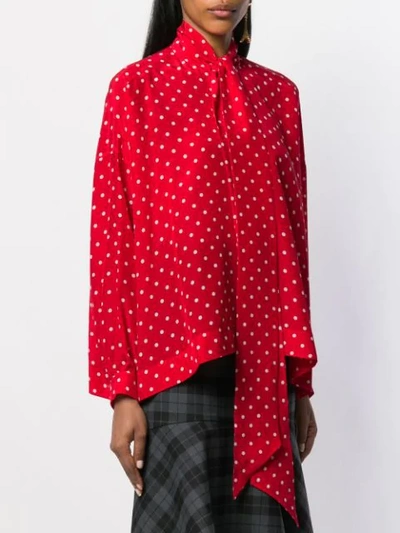 Shop Balenciaga Polka Dot Vareuse In Red