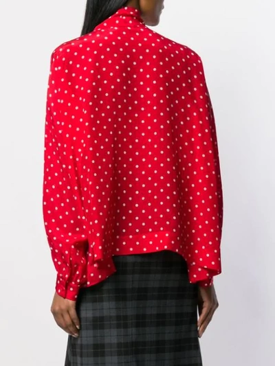 Shop Balenciaga Polka Dot Vareuse In Red