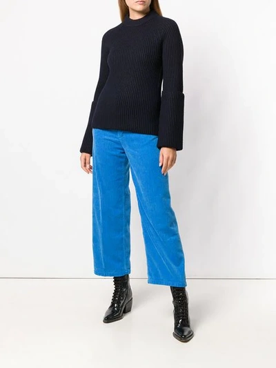 Shop Joseph Long Cuffs Sweater In Blue