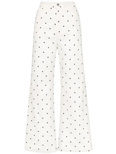 Shop Eve Denim Charlotte Polka Dot Jeans In White