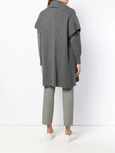 Shop Agnona Long Short Sleeve Cardigan In Grey