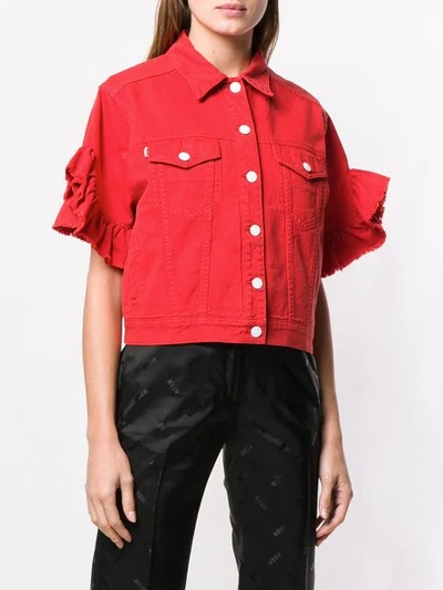 Shop Msgm Short-sleeved Jacket In 18 Red