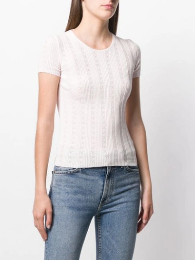Pre-owned Chanel 2005's Perforated Cc Knitted Top In Pink