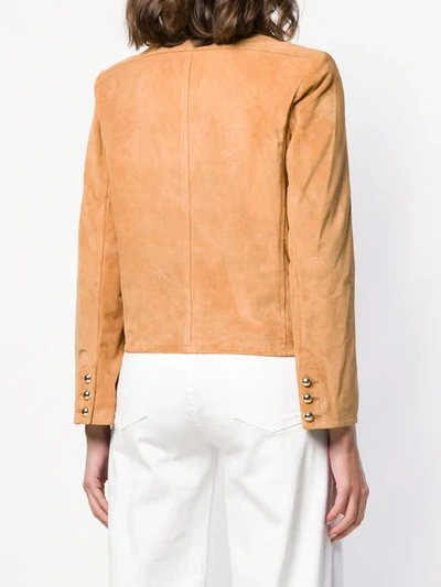 Shop Apc Cropped Jacket In Brown