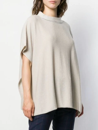Shop Fabiana Filippi Oversized Knitted Top In Neutrals