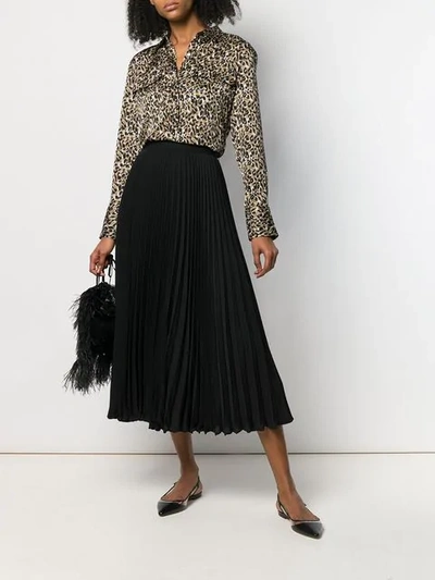 Valentino Pleated Midi Skirt - Black In Black